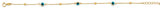 14K Yellow Gold Sky Blue Color Evil Eye Bracelet