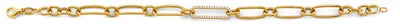 14K Yellow Gold CZ Fancy Link Bracelet
