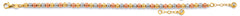 14K Tri Color Gold DC Ball Bracelet