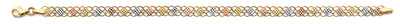 14K Tri Color Gold DC Bracelet