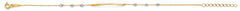 14K Two Tone Gold Center Thin Bar Bracelet