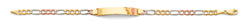 14K Tri Color Gold Figaro Guadalupe ID Bracelet