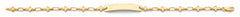 14K Yellow Gold Cross Plain ID Bracelet