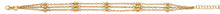 Load image into Gallery viewer, 14K Yellow Gold 3 Line Link Ball Bracelet