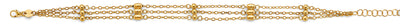 14K Yellow Gold 3 Line Link Ball Bracelet
