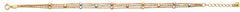 14K Tri Color Gold 3 Line Balls Bracelet