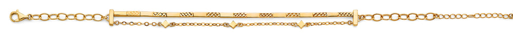 14K Yellow Gold 2 Line Bracelet