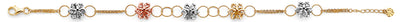 14K Tri Color Gold Fancy Flower Bracelet