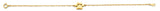 14K Yellow Gold Dog Paw Center Light Bracelet