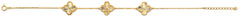 14K Yellow Gold 3 Flower Bracelet