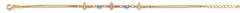 14K Tri Color DC Cross Bracelet