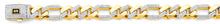 Load image into Gallery viewer, 14K Two Tone Gold 13.5mm Monaco Figaro 3+1 With CZ Link Chain