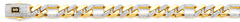 14K Two Tone Gold 11.5mm Monaco Figaro 3+1 With CZ Link Chain