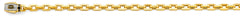 14K Two Tone Gold 6mm Monaco Cable With CZ Lock Chain