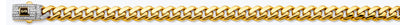 14K Two Tone Gold 8.0mm Monaco Curb With CZ Lock Chain