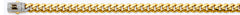 14K Two Tone Gold 8.0mm Monaco Curb With CZ Lock Chain