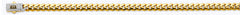 14K Two Tone Gold 6.5mm Monaco Curb With CZ Lock Chain