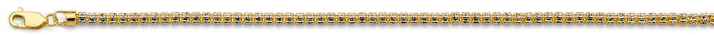 14K Two Tone Gold 5Line DC Ball WP Chain