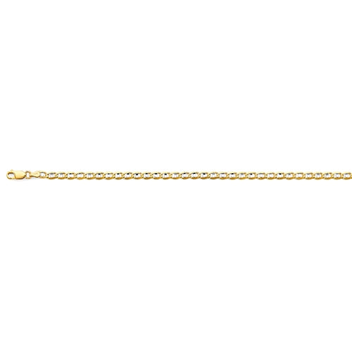14K Two Tone Gold Light 4.2mm Mariner Chain
