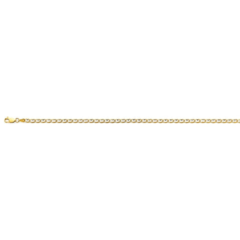 14K Two Tone Gold Light 3.5mm Mariner Chain