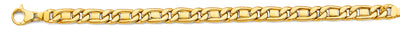 14K Yellow Gold 7.7mm Hollow Tiger Eye Chain