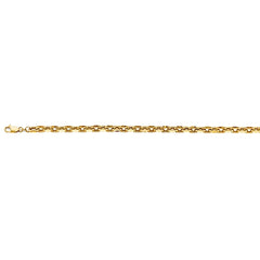 14K Yellow Gold 5.2mm Hollow Oval Rolo Chain