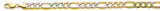 14K Two Tone 8.6mm Hollow Bevel Figaro 3+1 WP Chain