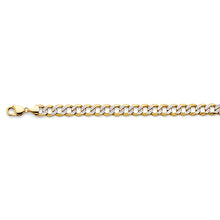 Load image into Gallery viewer, 14K Two Tone Gold 10.8mm Hollow Bevelled Curb WP Chain