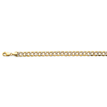 Load image into Gallery viewer, 14K Two Tone Gold 8.9mm Hollow Bevelled Curb WP Chain