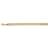 14K Two Tone Gold 8.9mm Hollow Bevelled Curb WP Chain
