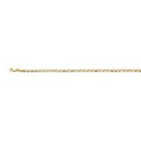14K Tri Color Gold 3.2mm Heart Valentino Star DC Chain
