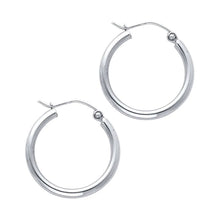 Load image into Gallery viewer, 14K White Gold 2mm Hoop Earrings