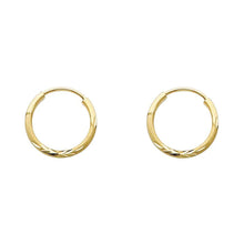 Load image into Gallery viewer, 14K Yellow Gold 1.5mm Diamond Cut Hoop Earrings