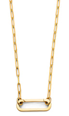 14K Yellow Gold Paperclip Lock Necklace
