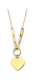 14K Yellow Gold Engravable Heart Pendant Necklace