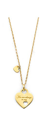 14K Yellow Gold You Are Always in My Heart Necklace, Length 17