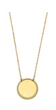 14K Yellow Gold DC Engravable Round Pendant Necklace