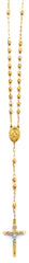 14K Two Tone Gold 4mm Disco Ball Rosary Necklace
