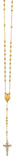14K Two Tone Gold 3mm Disco Ball Rosary Necklace