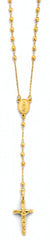 14K Yellow Gold 2.5mm Disco Ball Rosary Necklace