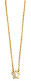 14K Yellow Gold CZ Open Star Necklace