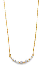 Load image into Gallery viewer, 14K Yellow Gold Curved Gradated Round CZ Necklace