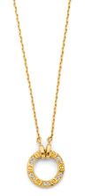 Load image into Gallery viewer, 14K Yellow Gold CZ Circle Necklace