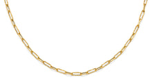 Load image into Gallery viewer, 14K Yellow Gold Hollow Paperclip 1+1 Necklace