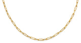 14K Yellow Gold Hollow Paperclip 1+1 Necklace