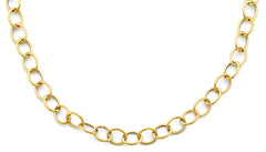 14K Yellow Gold Hollow Oval Link Necklace