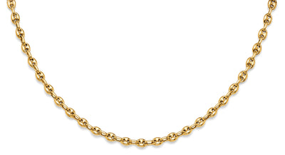 14K Yellow Gold Puffed Mariner Necklace