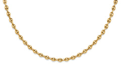 14K Yellow Gold Puffed Mariner Necklace