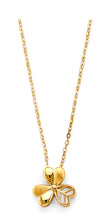 Load image into Gallery viewer, 14K Yellow Gold 3 Leaves Clover Necklace