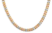 Load image into Gallery viewer, 14K Tri Color Gold Double Face Stampato Necklace